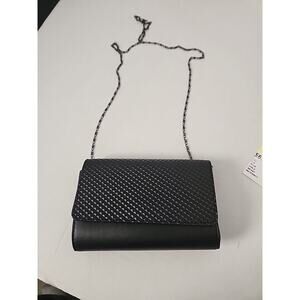 NWOT Neiman Marcus Small Black Faux Leather Crossbody/Clutch Purse